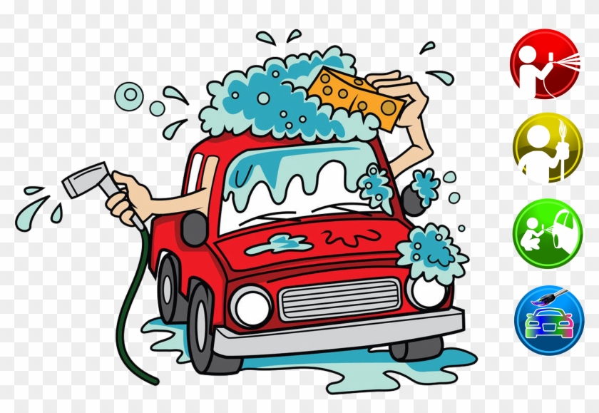 Car Wash Cartoon Clip Art - Clipart Car Washing #873312