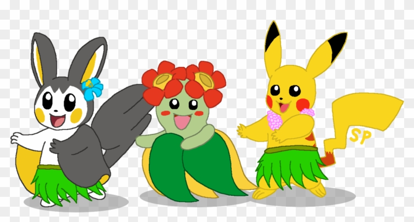 Hula Dancing Pokemon By Snowpointart - Pikachu Grass Skirt #873326