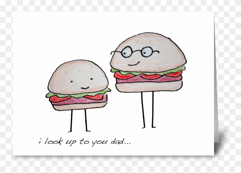 Hamburger Dad Greeting Card - Cheeseburger #873386