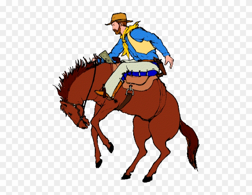 Cowboy On Horse Clipart - Western #873426