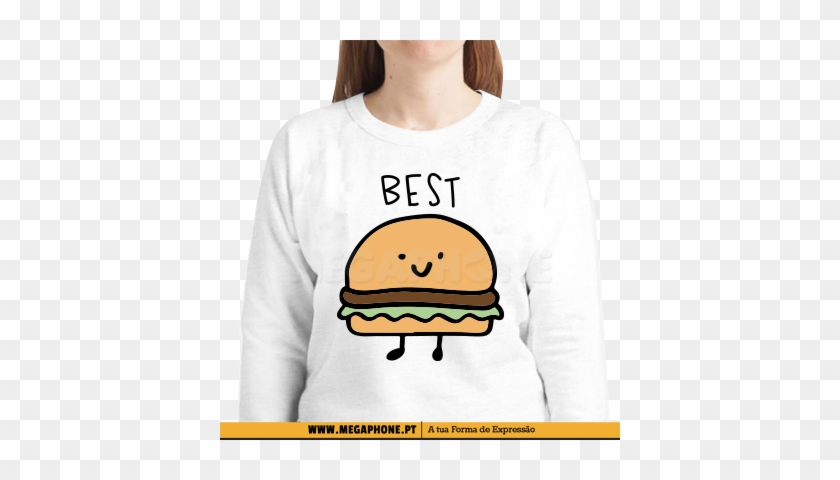 Best Friends Hamburger Shirts Megaphone Loja Vestuário - Best Friends Hamburger French Fries Print Short Sleeve #873536