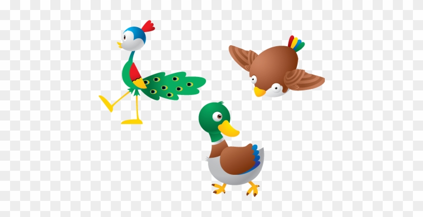 Cute Duck And Birds Vector Farm Animals Vectors Free - Animal Wall Sticker - Animal Wall Decal #873683