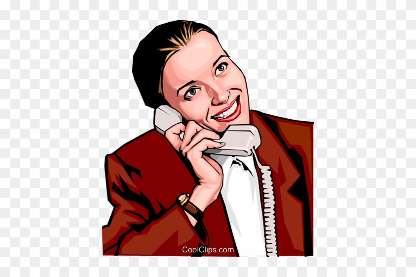 Mulher No Telefone Livre De Direitos Vetores Clip Art - Business Woman On Phone Clipart #873744