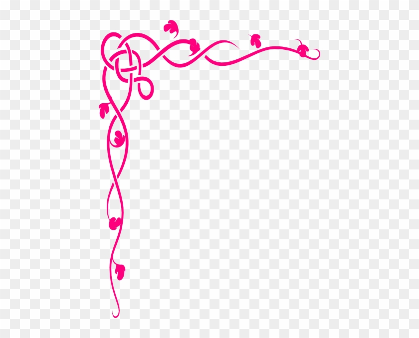 Pink Brown Flower Border Clip Art At Clkercom Vector - Pink Flowers Border Clip Art #874285
