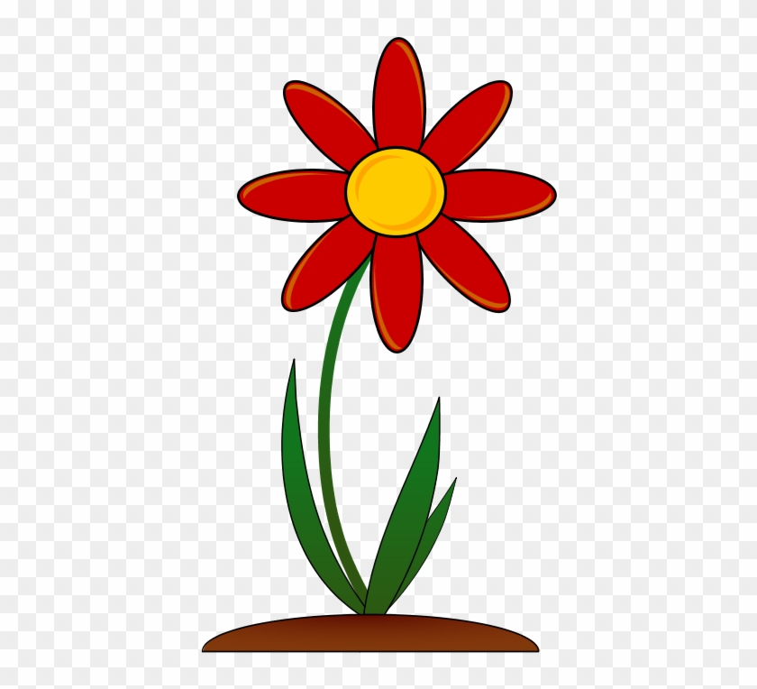 Clipart Of Soil, Arrangements And Arrangement - Clip Art Red Flower #874348