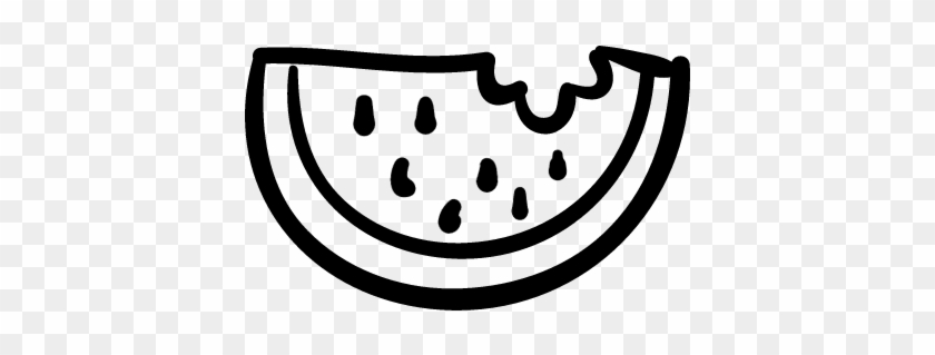 Watermelon Outlined Slice Logo - Summer Clipart Black And White Png #874506