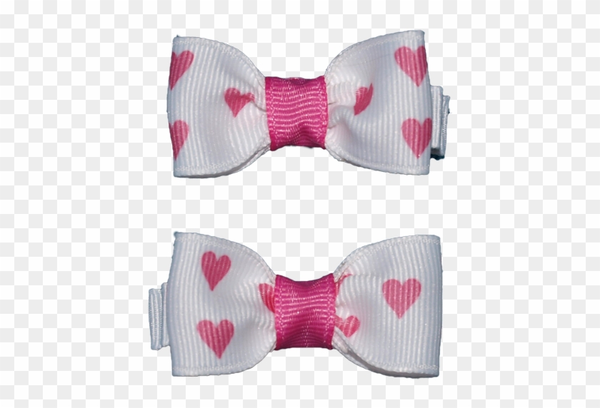 White And Pink Heart Small Bows - Bows #874584