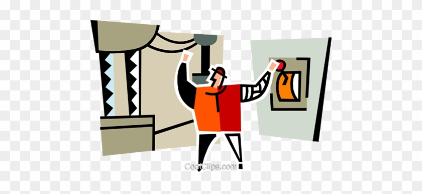 Man Throwing The Switch Royalty Free Vector Clip Art - Illustration #874613