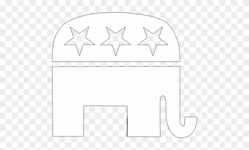 Republican 20clipart - Black And White Republican Elephant #874689