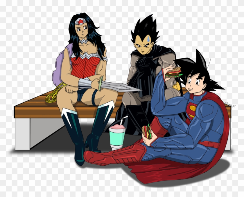 Goku/vegeta/ichigo As Superman/batman/wonder Woman - Vegeta And Wonder Woman #874781