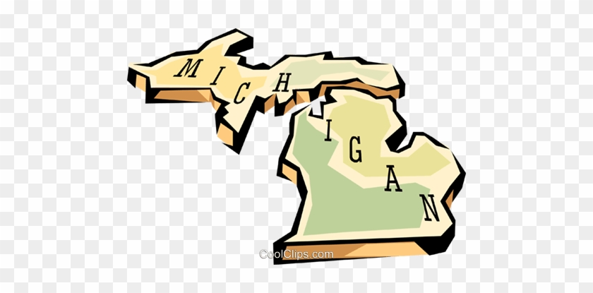 Michigan State Map Royalty Free Vector Clip Art Illustration - Michigan Clip Art Free #874912