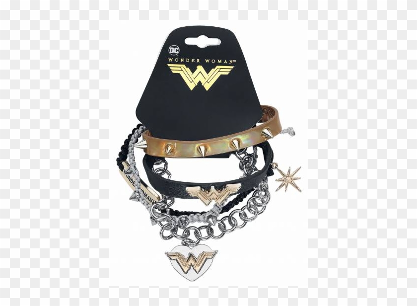 Wonder Woman Logo Armband-set Multicolor Von Wonder - Wonder Woman Hairslide - Sword And Shield - For Women #875192