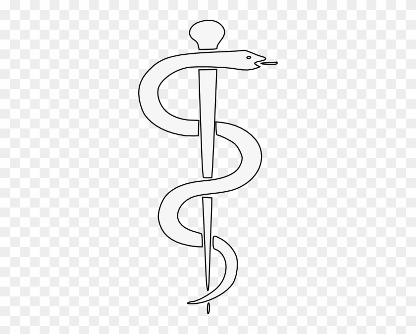 Rod Of Asclepius Upright Clip Art At Clker Com Vector - Rod Of Asclepius White #875508