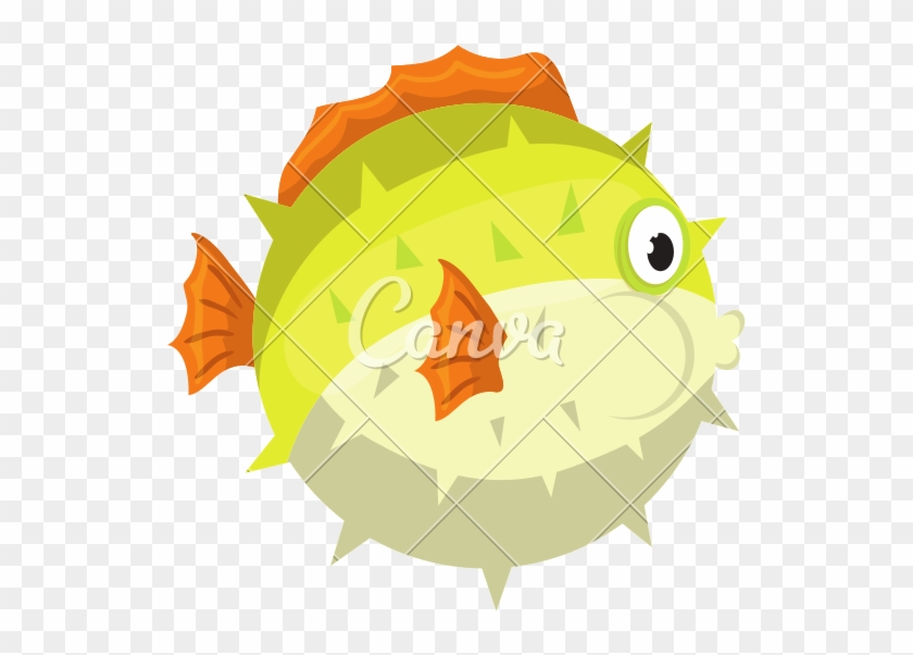 Sea Blowfish Cartoon - Blowfish Cartoon #875728