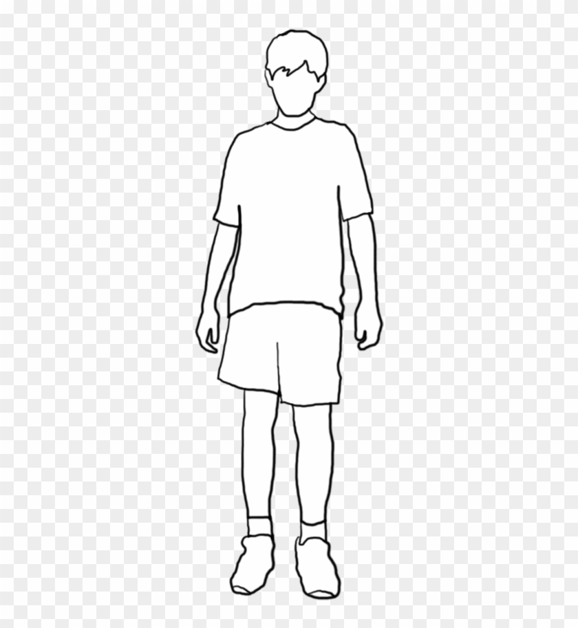 White Silhouette Boy Black Stroke - Illustration #875773