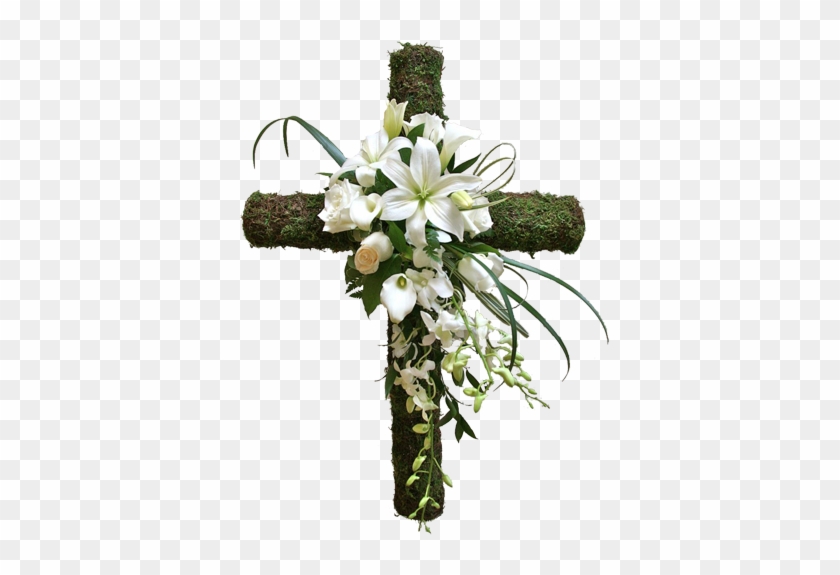 Natural Cross - Cross With Flowers Png #875778