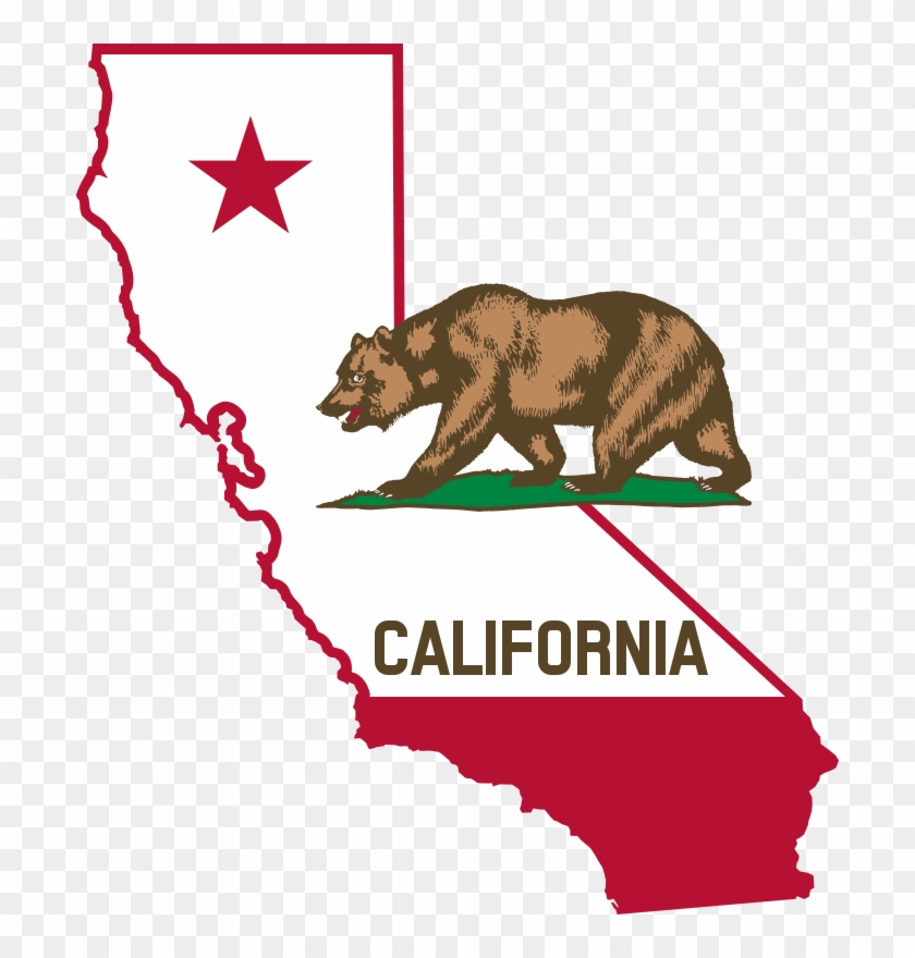 Perfect World Clip Art Places - California Outline With Flag #875790