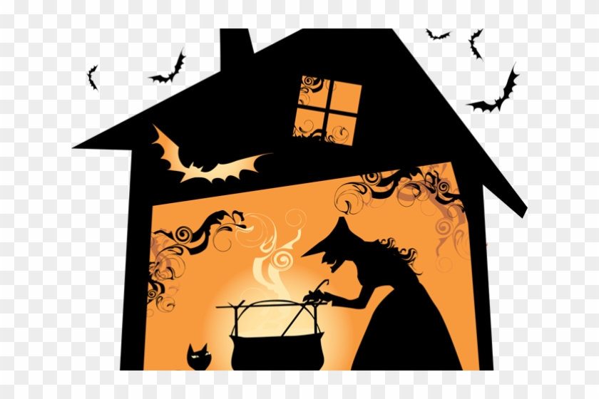 Haunted House Clipart Witch House - Halloween #875877