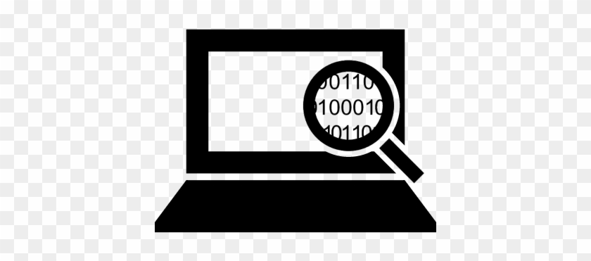 Computer Code Interface Symbol Of A Magnifier On Binary - Computer Coding Logo Png #875901