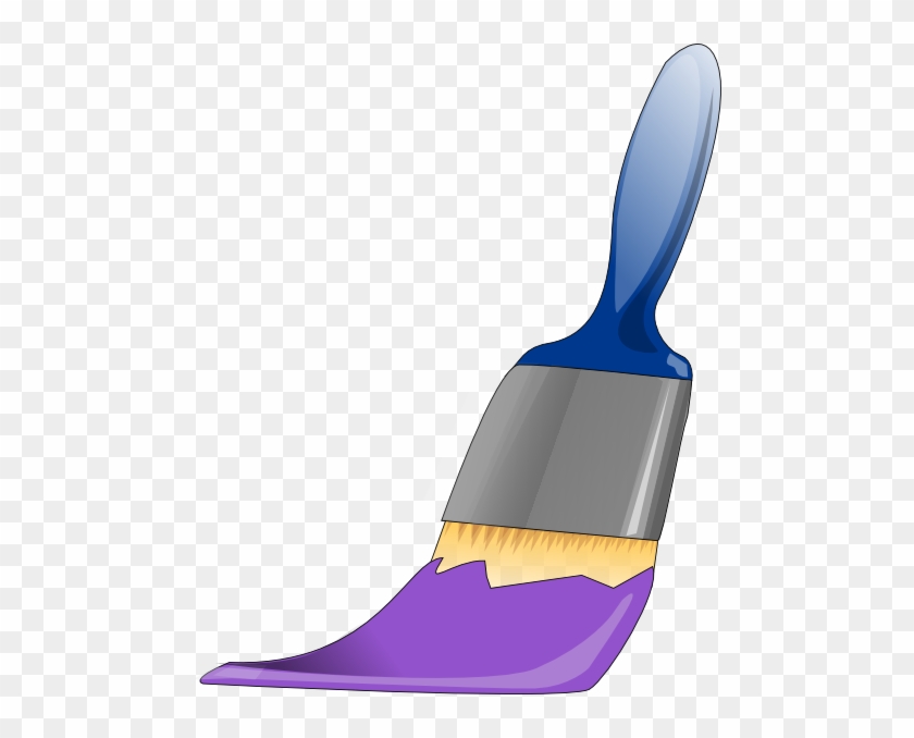 Paint Brush Clipart Purple - Paint Brush With Purple Paint #875999
