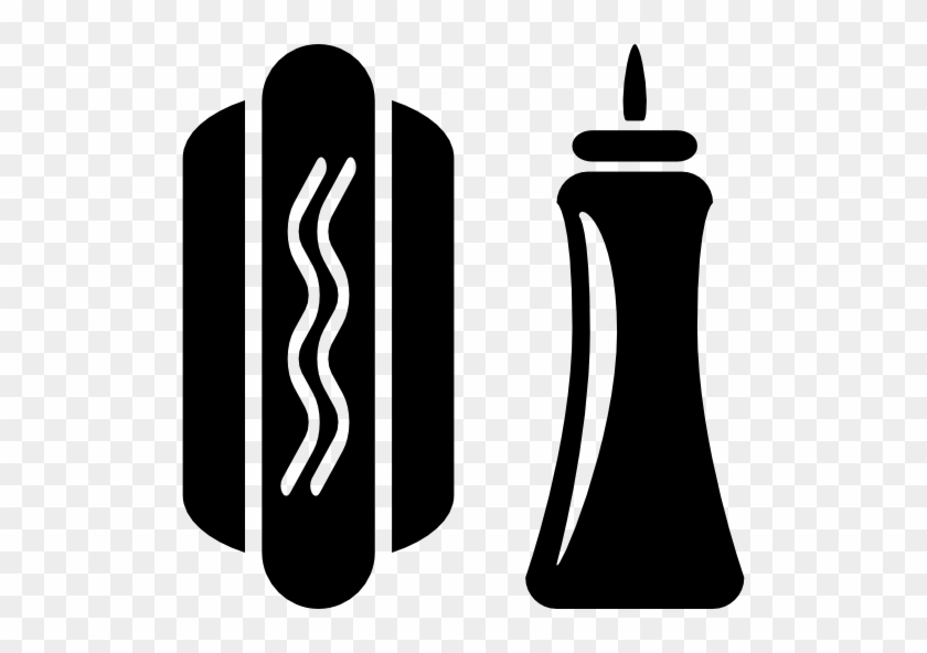 Hotdog, Hotdog Sandwich, Ketchup Bottle, Ketchup, Food, - Hot Dog Silhouette Png #876115