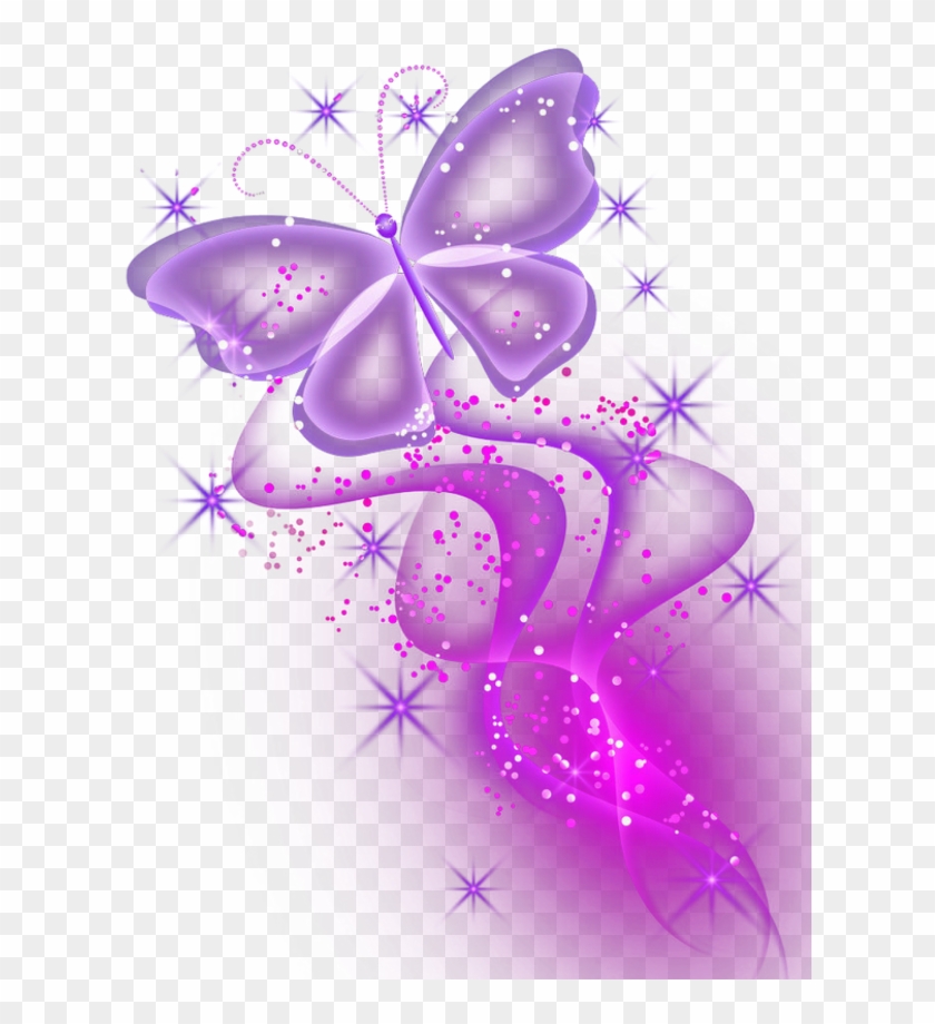 Ftestickers Butterfly Sparkle Neon Purple - Colorful Butterfly Png #876218