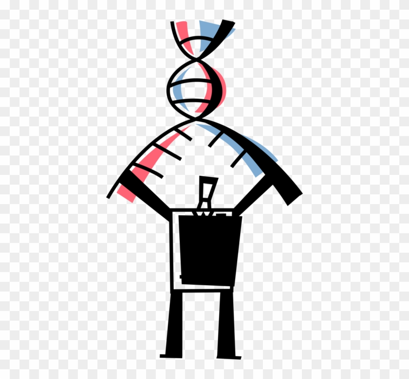 Vector Illustration Of Genetic Engineer Manipulates - Vector Illustration Of Genetic Engineer Manipulates #876296