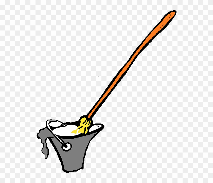 Mop Water, Drawing, Cartoon, Broom, Bucket, Cleaning, - Mop And Bucket #876484