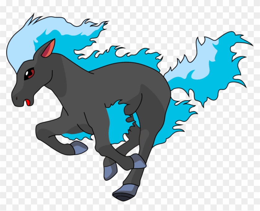 Black Ponyta With Blue Flames By Kostyurik - Ponyta Pokemon #876664