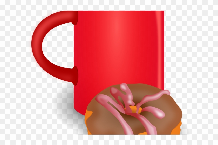 Doughnut Clipart Coffee - Cup Of Coffee With Donut Charms #876666