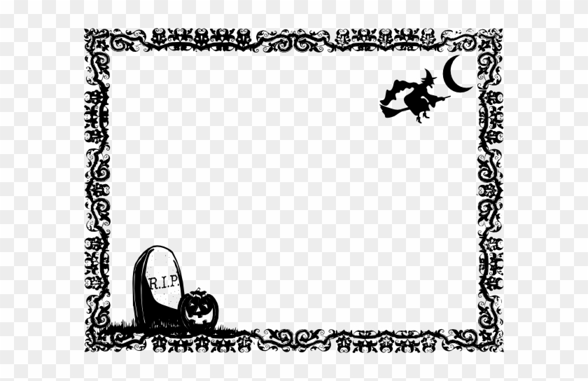 Halloween Frame Clipart - Halloween Border Black And White Png #876754
