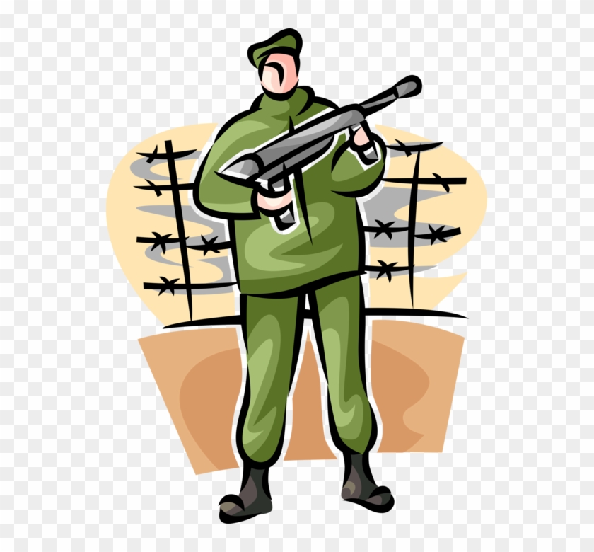 Vector Illustration Of Heavily Armed United States - Shoot Rifle #876817