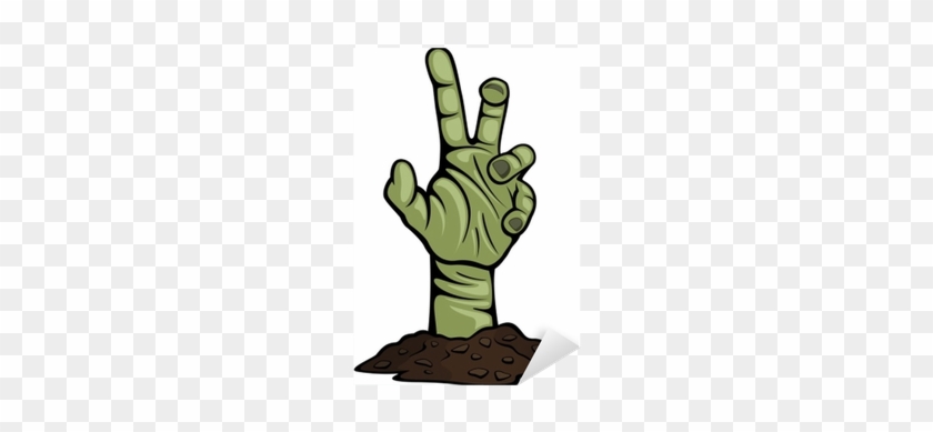 Vector Illustration Of A Creepy Zombie Hand Reaching - Zombie Hand Reaching Up #876824