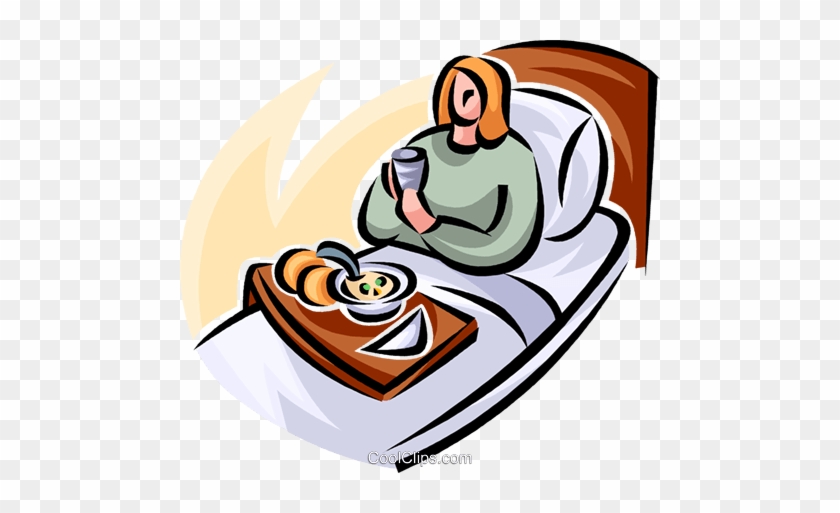 Woman In A Hospital Bed Having A Meal - Woman In A Hospital Bed Having A Meal #876934