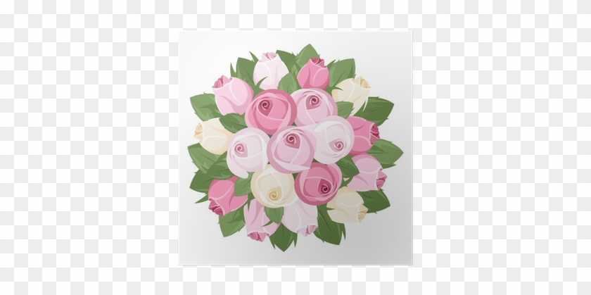 Bouquet Of Pink And White Rose Buds - Rose #877091