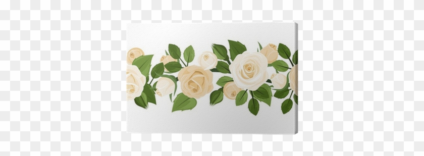 Horizontal Seamless Background With Red Roses - Euclidean Vector #877151