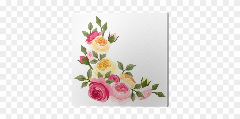 Pink And Yellow Vintage Roses - Flower Corner Vintage #877154