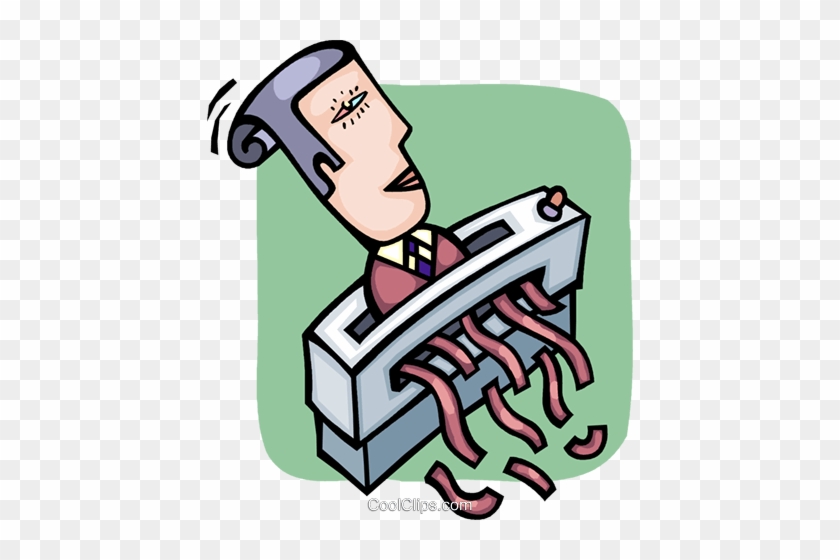 Man Going Through A Paper Shredder Royalty Free Vector - Royalty-free #877329