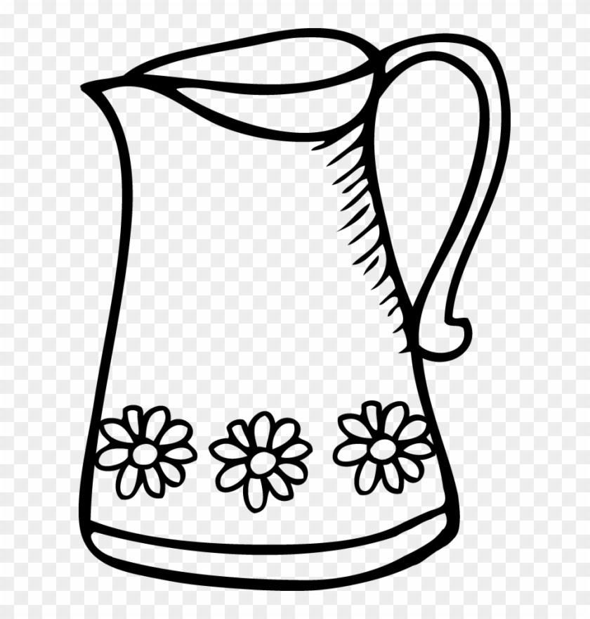 Jug Pitcher Drawing Clip Art - Jug Clipart Black And White #877373