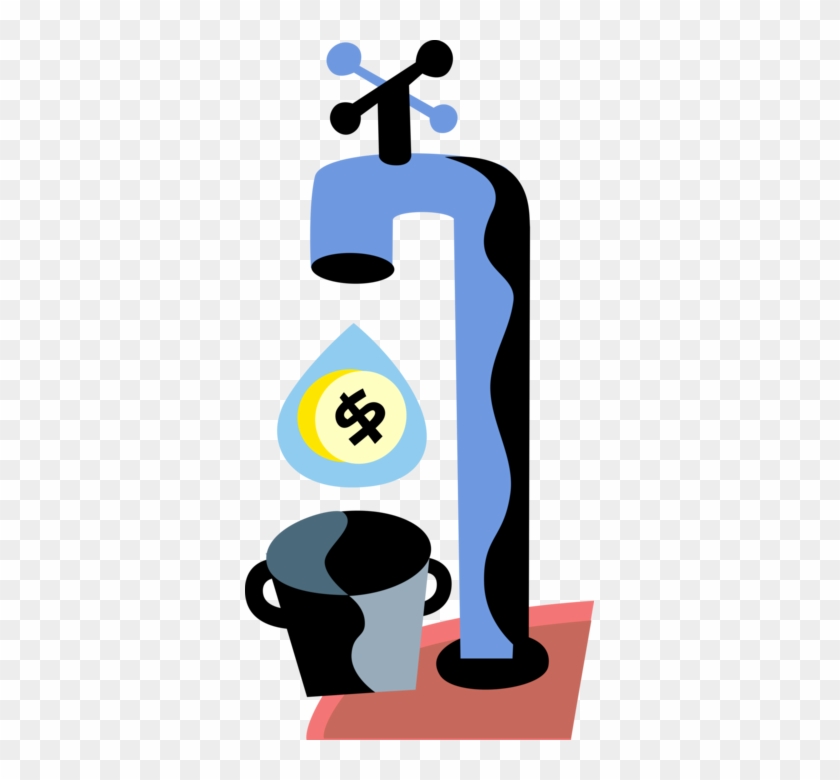 Vector Illustration Of Dripping Financial Spigot Tap - Vector Illustration Of Dripping Financial Spigot Tap #877439