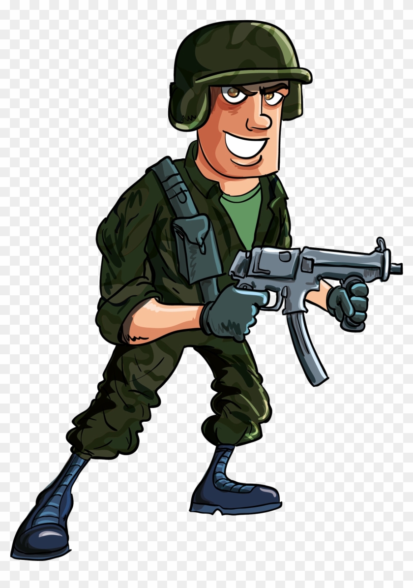 Soldier Cartoon Firearm Machine Gun - Cartoon Soldier #877623