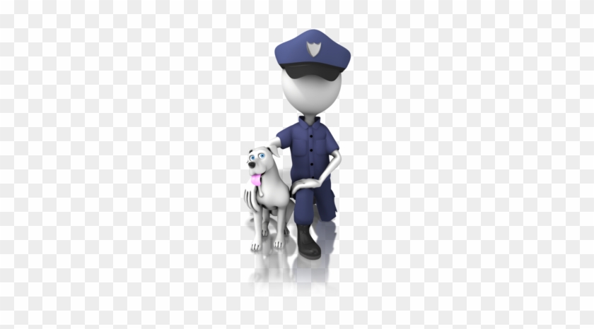 Police Officer With The Megaphone Stock Photo - Stick Figure Police Dog #877650