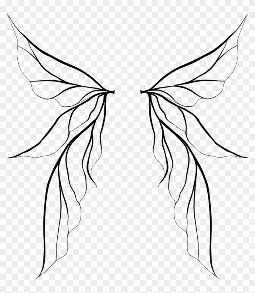 Tinkerbell Wings Drawing - Fairy Wings Black And White #877771