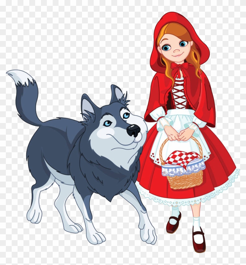 Big Bad Wolf Little Red Riding Hood Clip Art - Little Red Riding Hood And The Wolf #877806