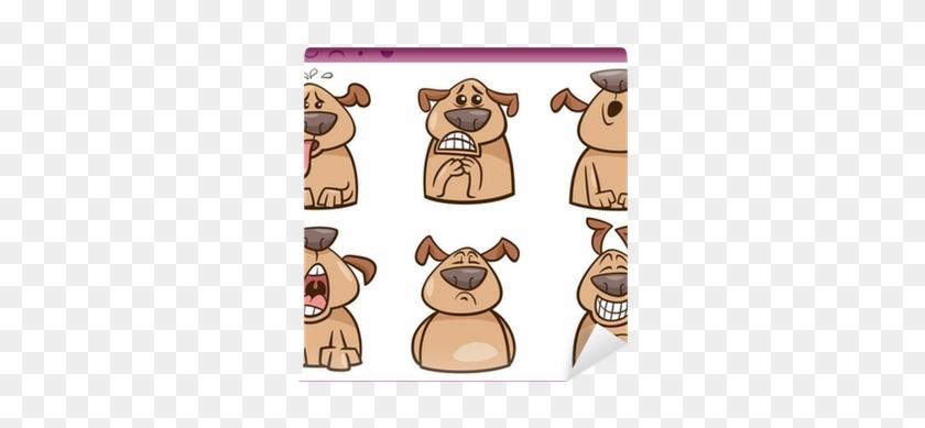 Dog Emotions Cartoon Illustration Set Wall Mural • - Illustration #877848