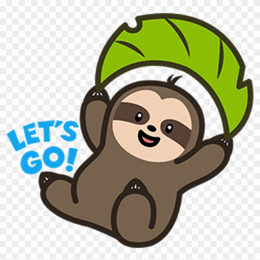 Sloth Cute Animal Nature Brown Fur Leaf Letsgo Fly - Cute Sloth Stickers #877934