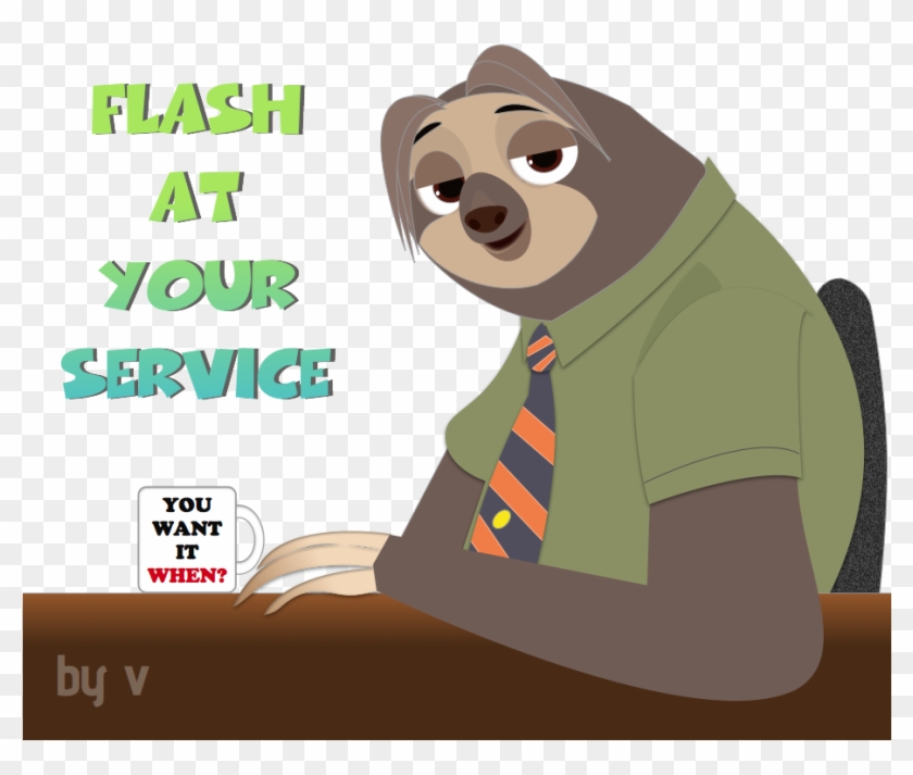 Flash The Glorious Sloth From Zootopia By Spnick On - Zootopia Flash Thank You #877938