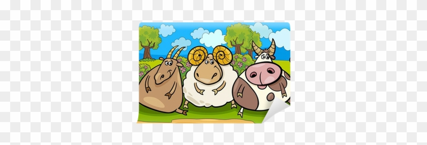 Farm Animals Group Cartoon Illustration Wall Mural - Farm Tales: Short Stories, Games, Jokes, And More! #878223