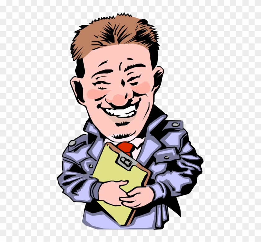 Vector Illustration Of Typical Used Car Salesman With - Wine Supply Chain #878265