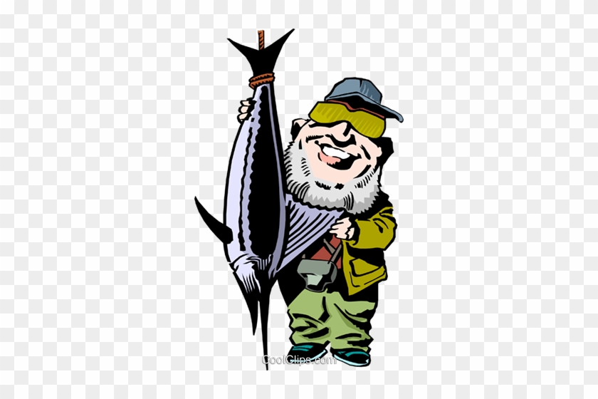 Cartoon Fisherman Royalty Free Vector Clip Art Illustration - Illustration #878449